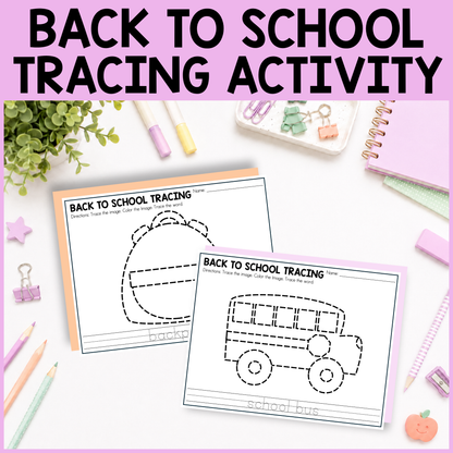 Back to School Tracing Activity