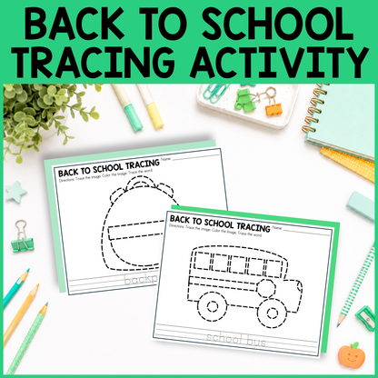 Back to School Tracing Activity