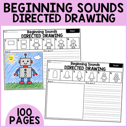 Beginning Sounds Directed Drawing (Alphabet)