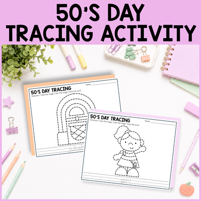 50s Day Tracing Activity