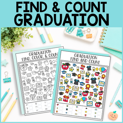 Graduation Find and Count -  Find, Color, Count Activity