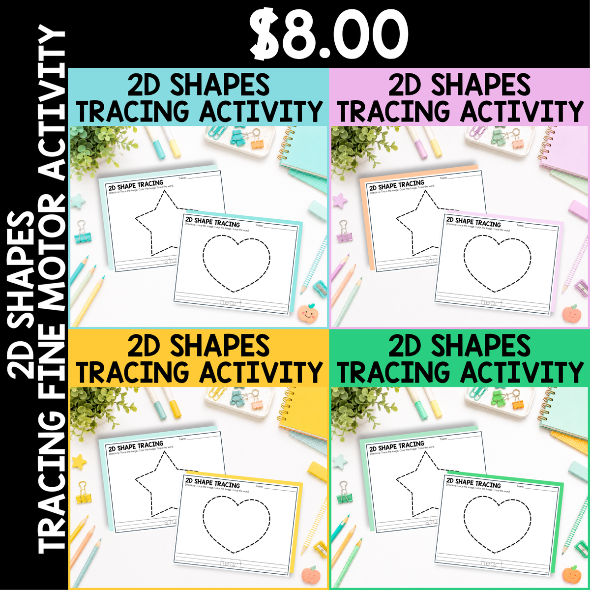 2D Shapes Tracing Activity
