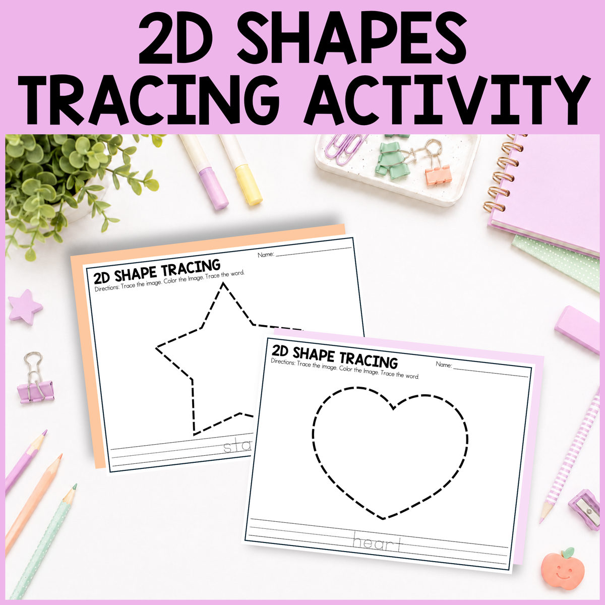 2D Shapes Tracing Activity