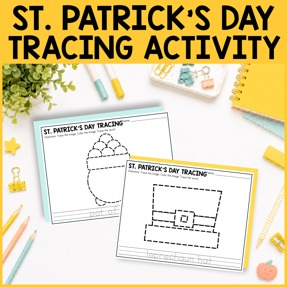 St. Patrick's Day Tracing Activity