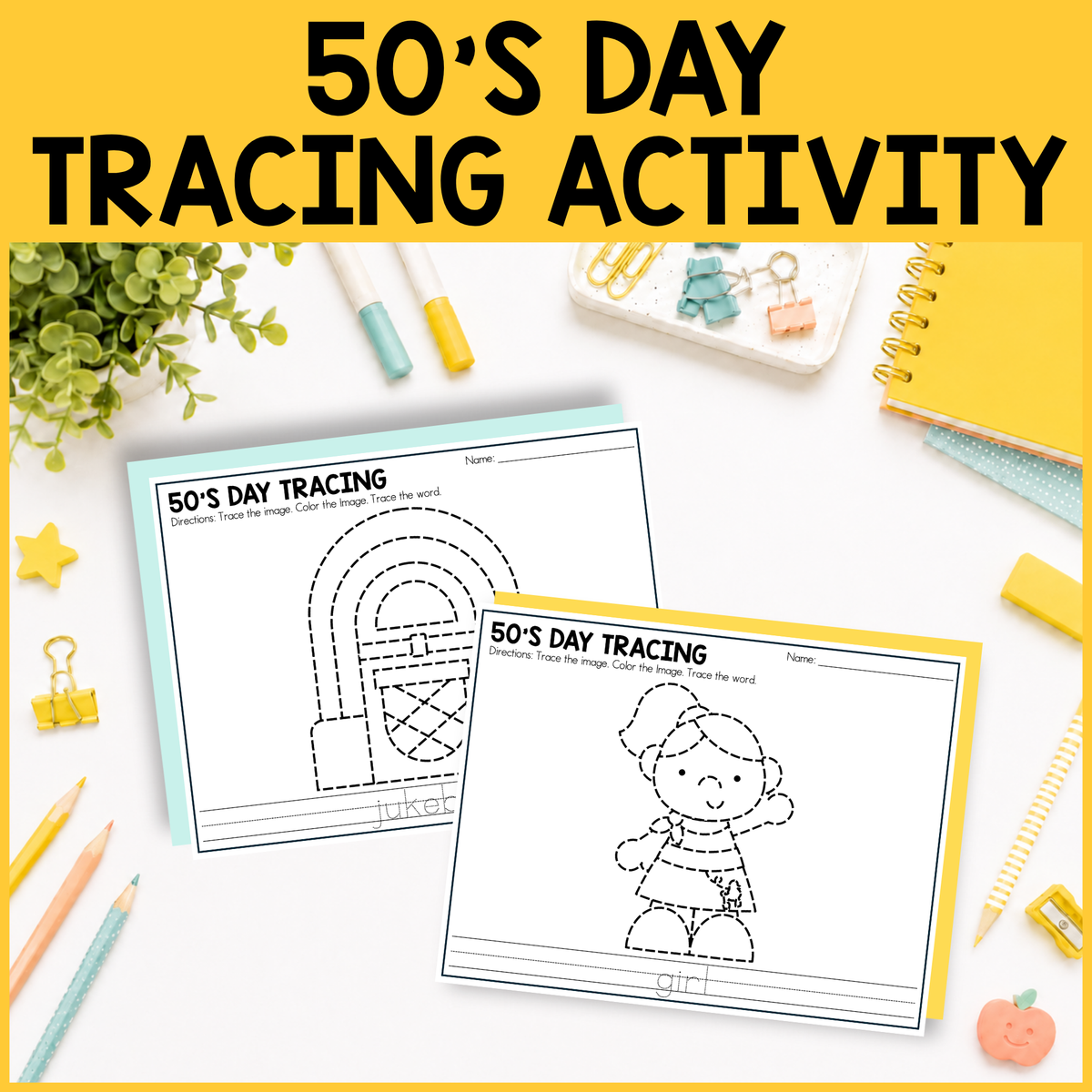 50s Day Tracing Activity