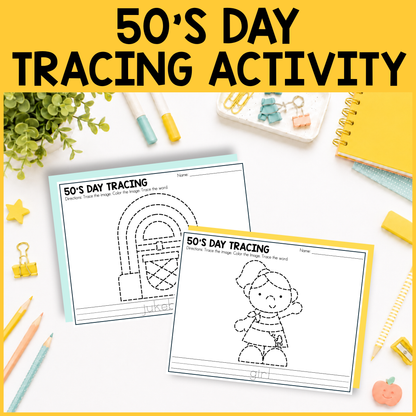 50s Day Tracing Activity