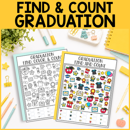 Graduation Find and Count -  Find, Color, Count Activity