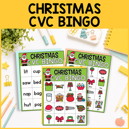 Christmas CVC Word Bingo