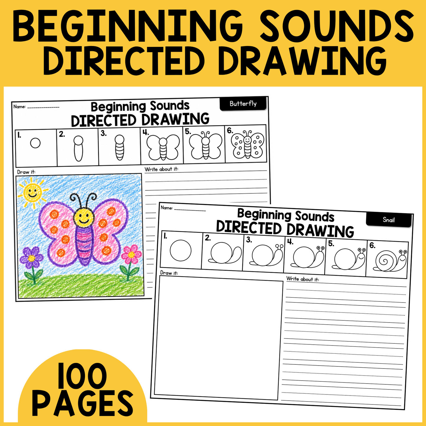 Beginning Sounds Directed Drawing (Alphabet)
