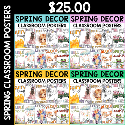 Spring Classroom Decor Posters – Set of 10 🌸🌿