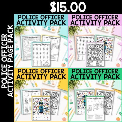 Police Officer Community Helper Activity Pack Editable PowerPoint