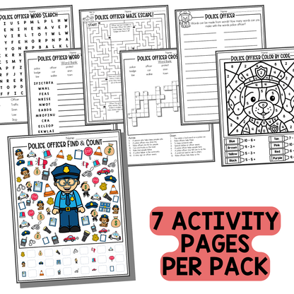 Police Officer Community Helper Activity Pack Editable PowerPoint