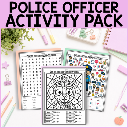 Police Officer Community Helper Activity Pack Editable PowerPoint