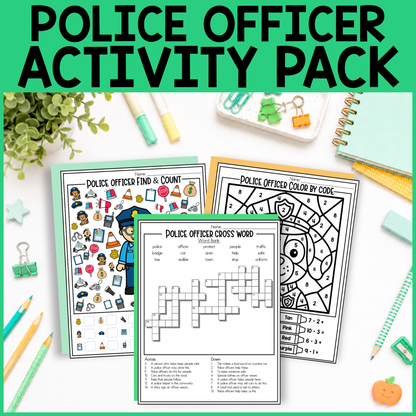 Police Officer Community Helper Activity Pack Editable PowerPoint
