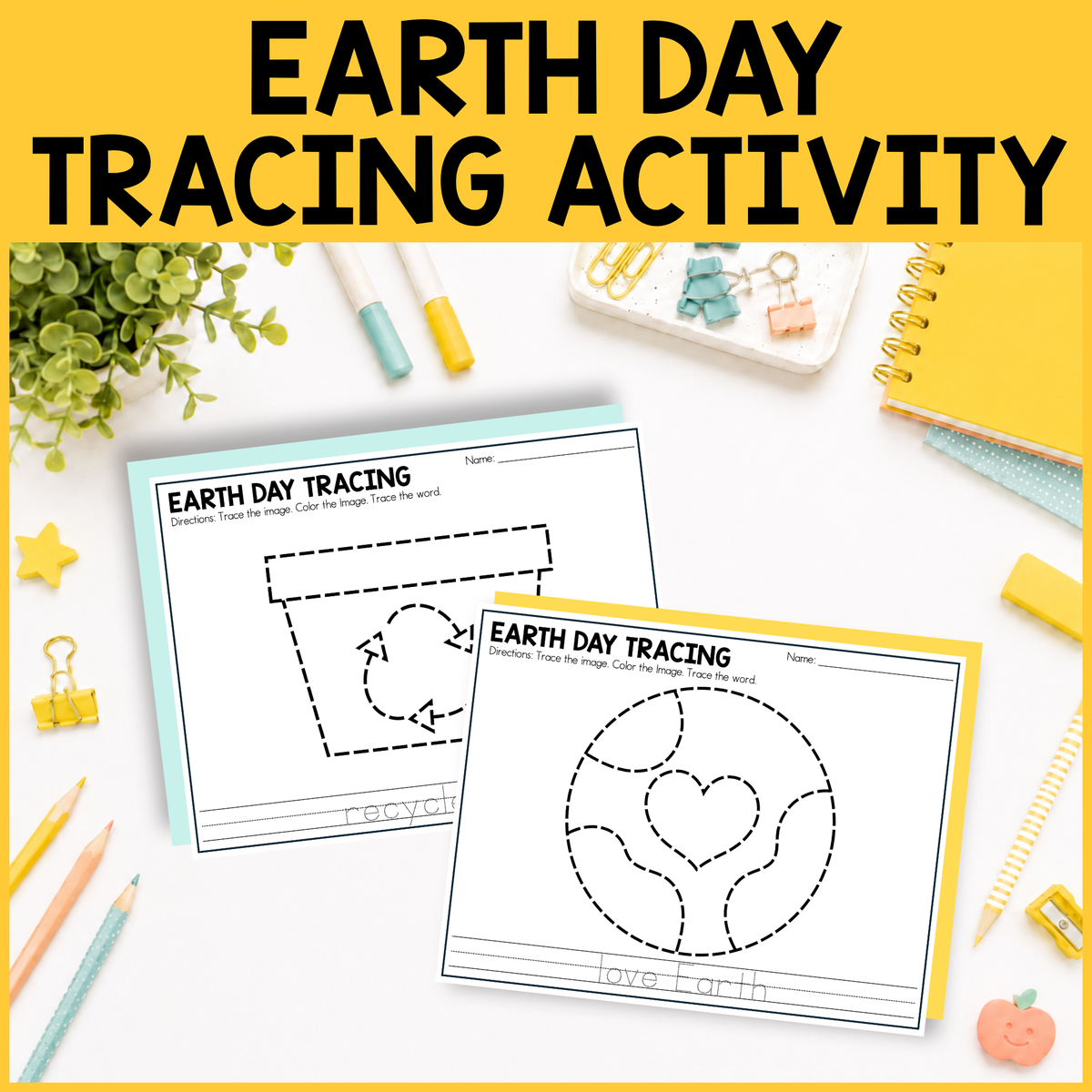 Earth Day Tracing Activity