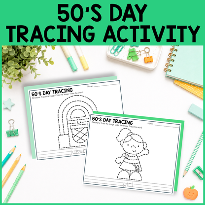 50s Day Tracing Activity