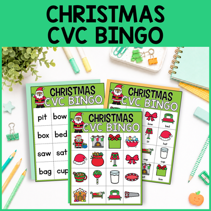Christmas CVC Word Bingo