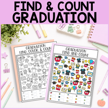 Graduation Find and Count -  Find, Color, Count Activity