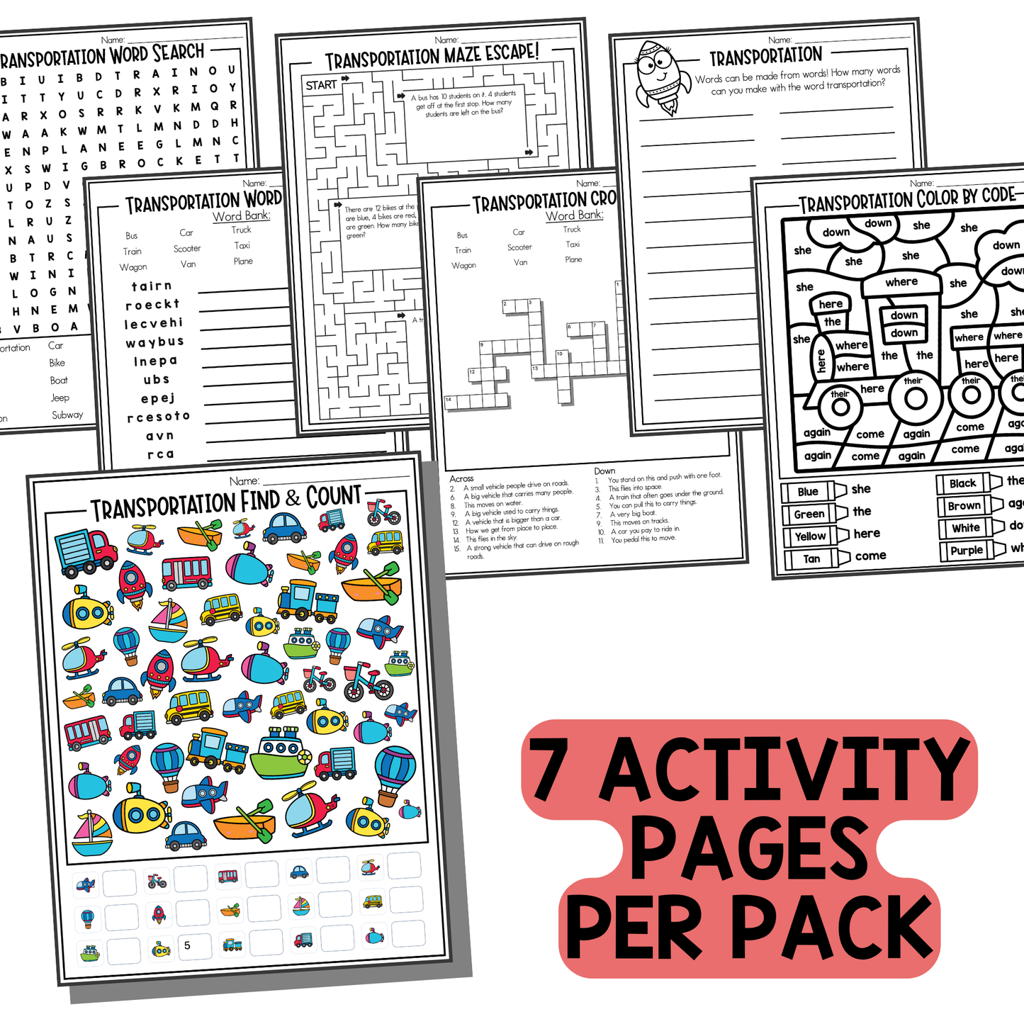 Transportation Activity Pack