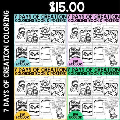 7 Days of Creation Coloring Pages