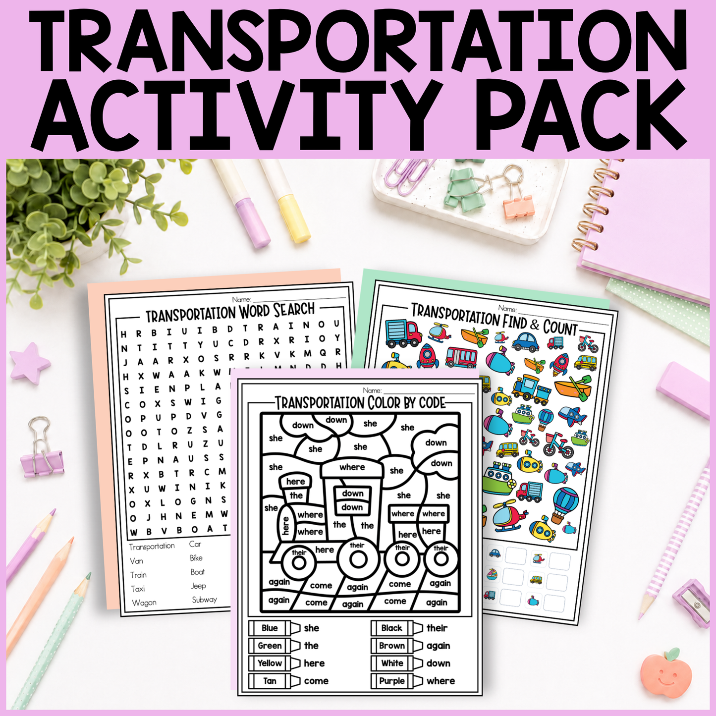 Transportation Activity Pack