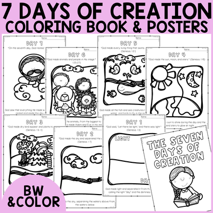 7 Days of Creation Coloring Pages