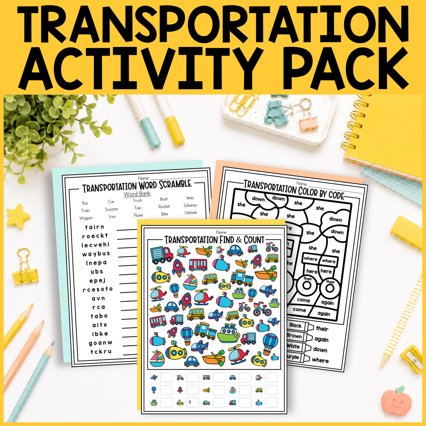 Transportation Activity Pack