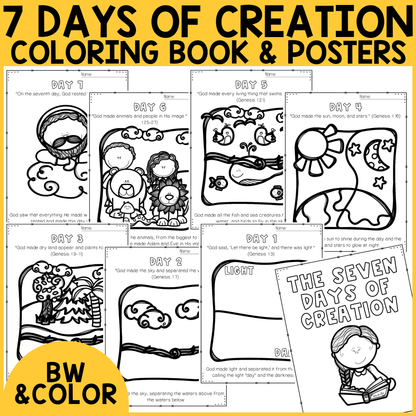 7 Days of Creation Coloring Pages