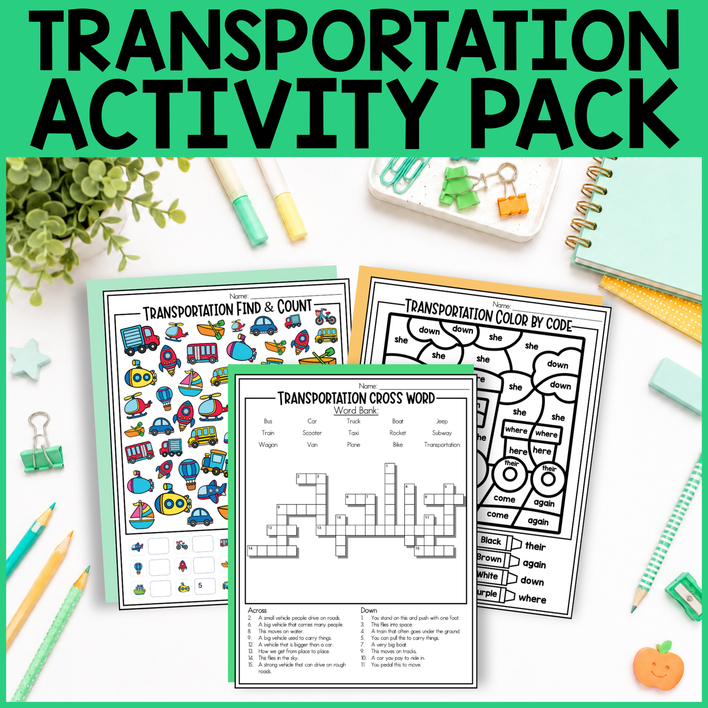 Transportation Activity Pack