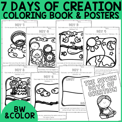7 Days of Creation Coloring Pages