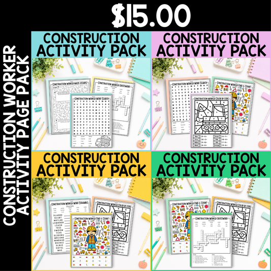 Construction Worker Community Helper Activity Pack