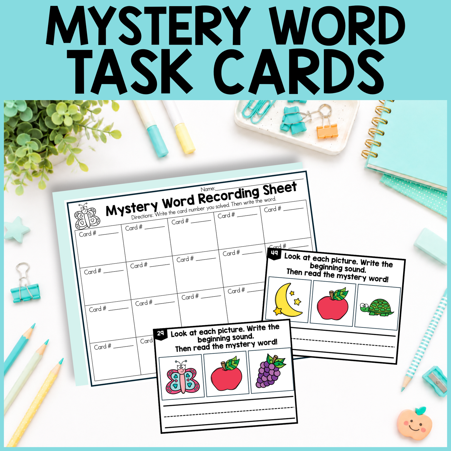 Mystery CVC Task Cards