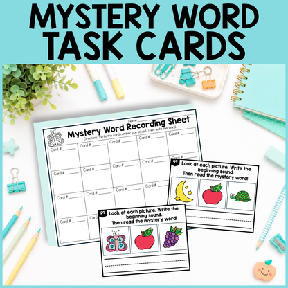 Mystery CVC Task Cards