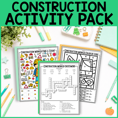 Construction Worker Community Helper Activity Pack