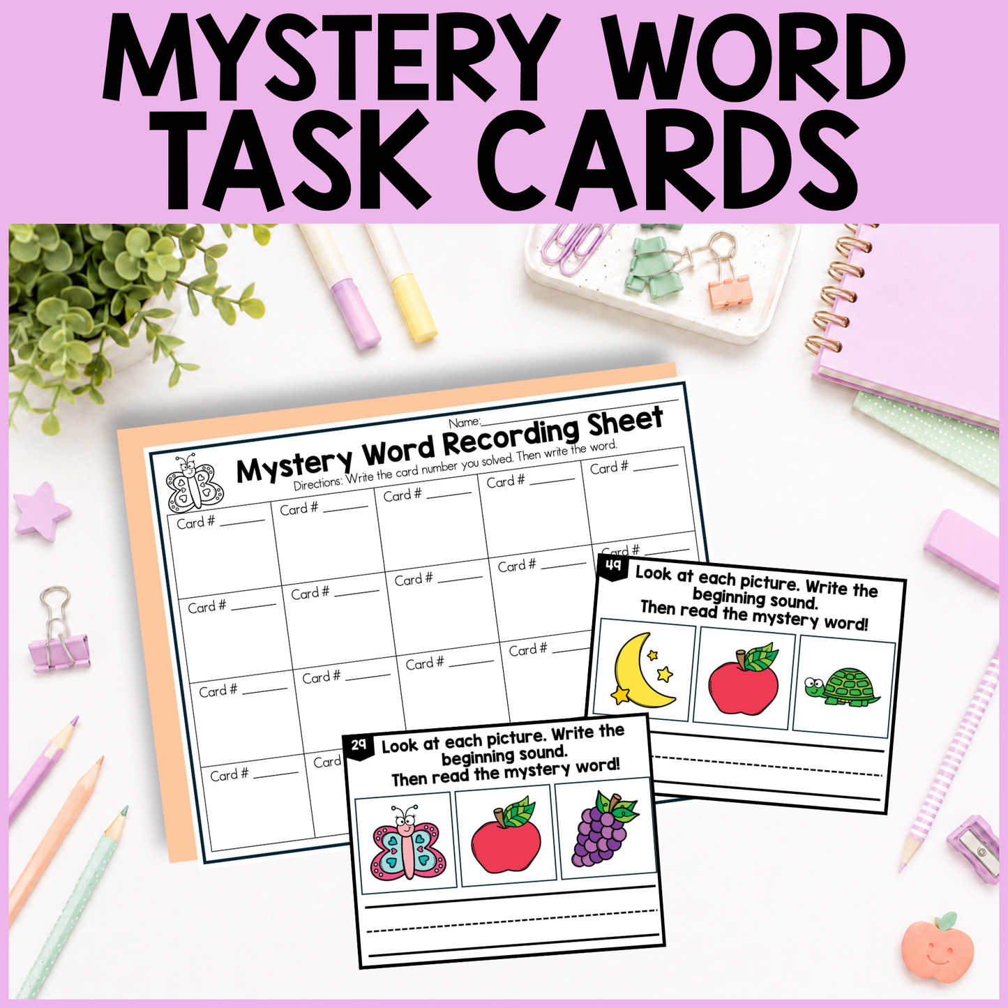 Mystery CVC Task Cards