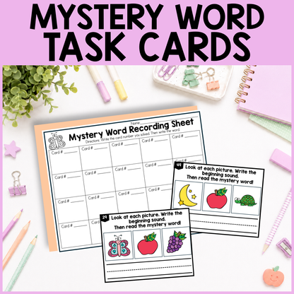 Mystery CVC Task Cards
