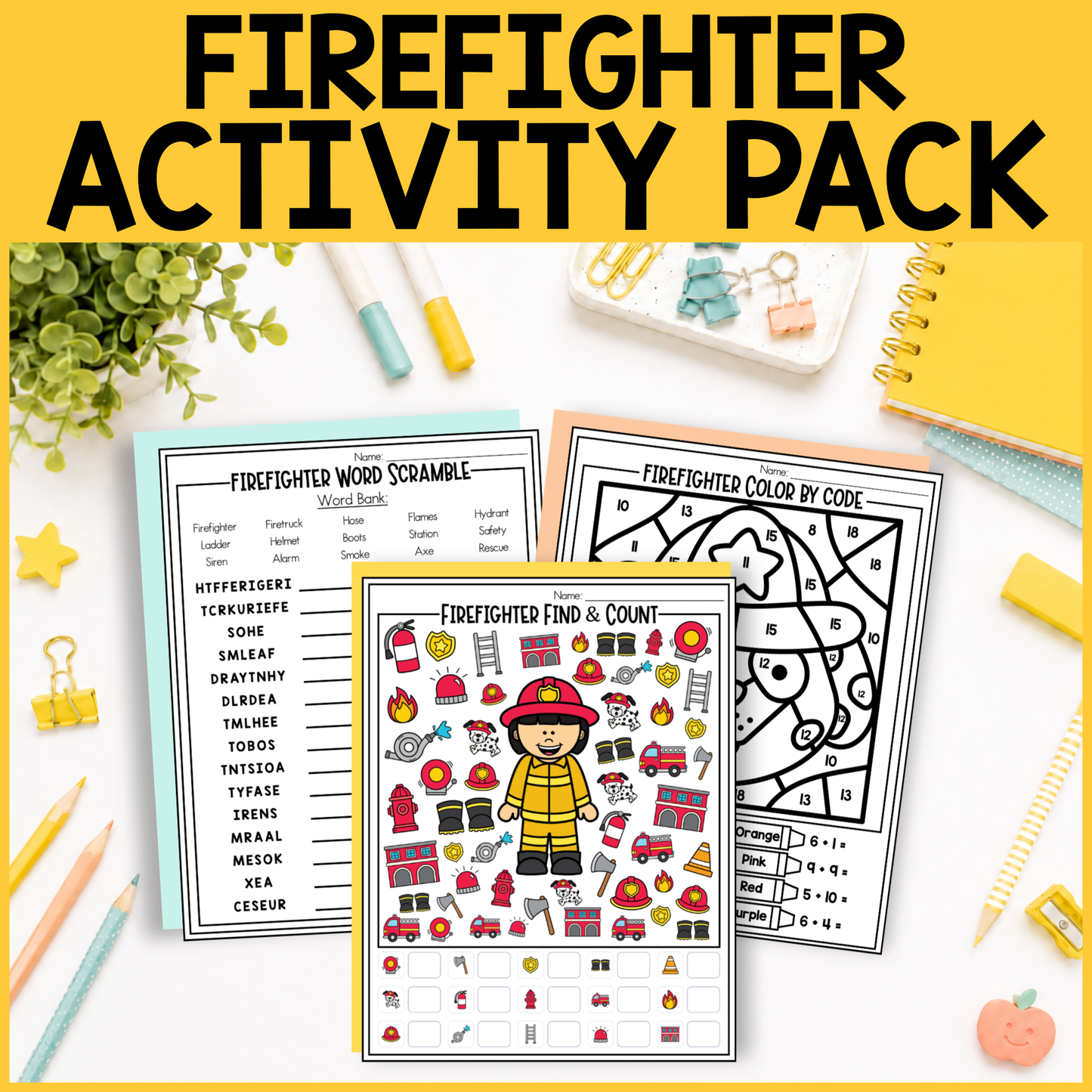 Firefighter Activity Pack