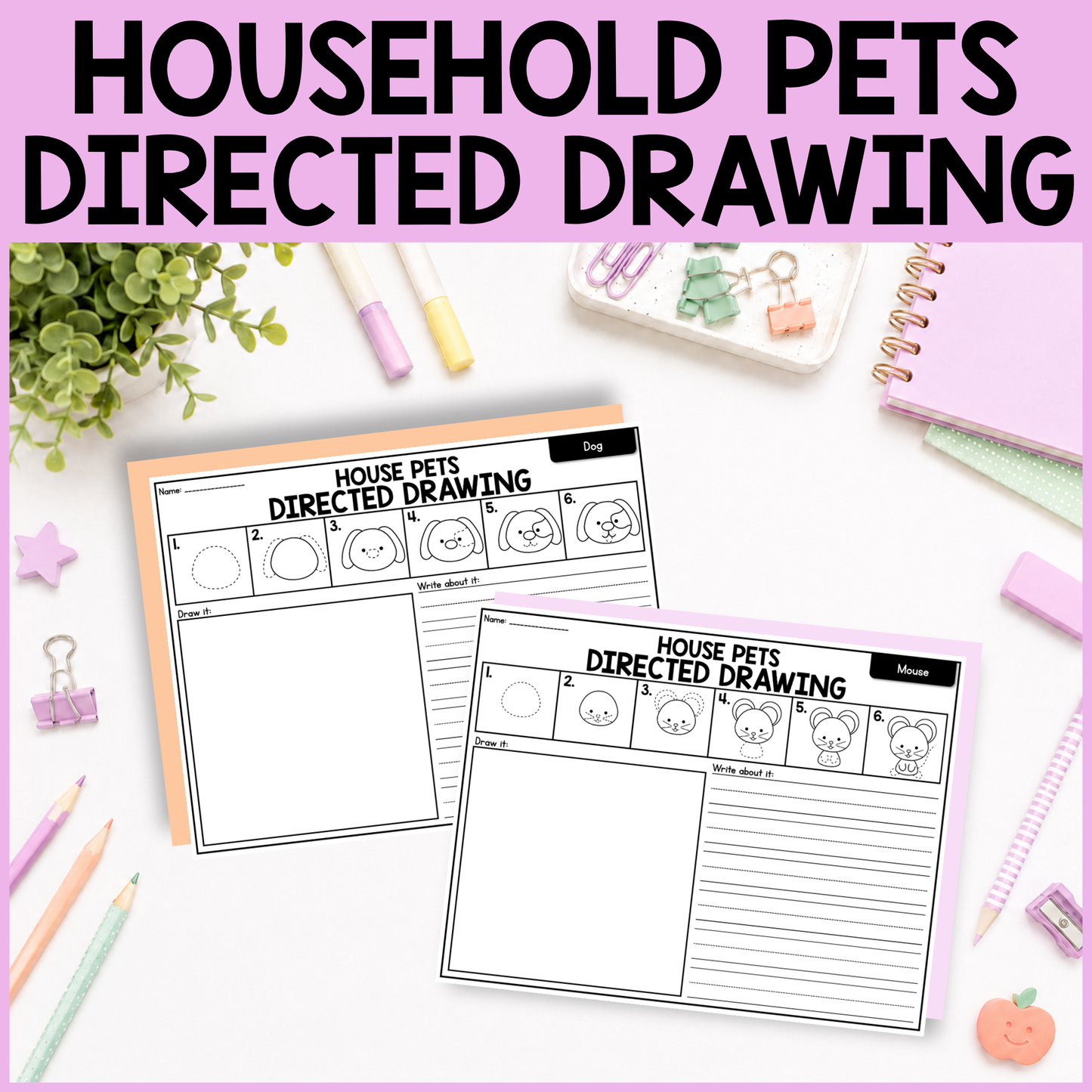 Pets Directed Drawing