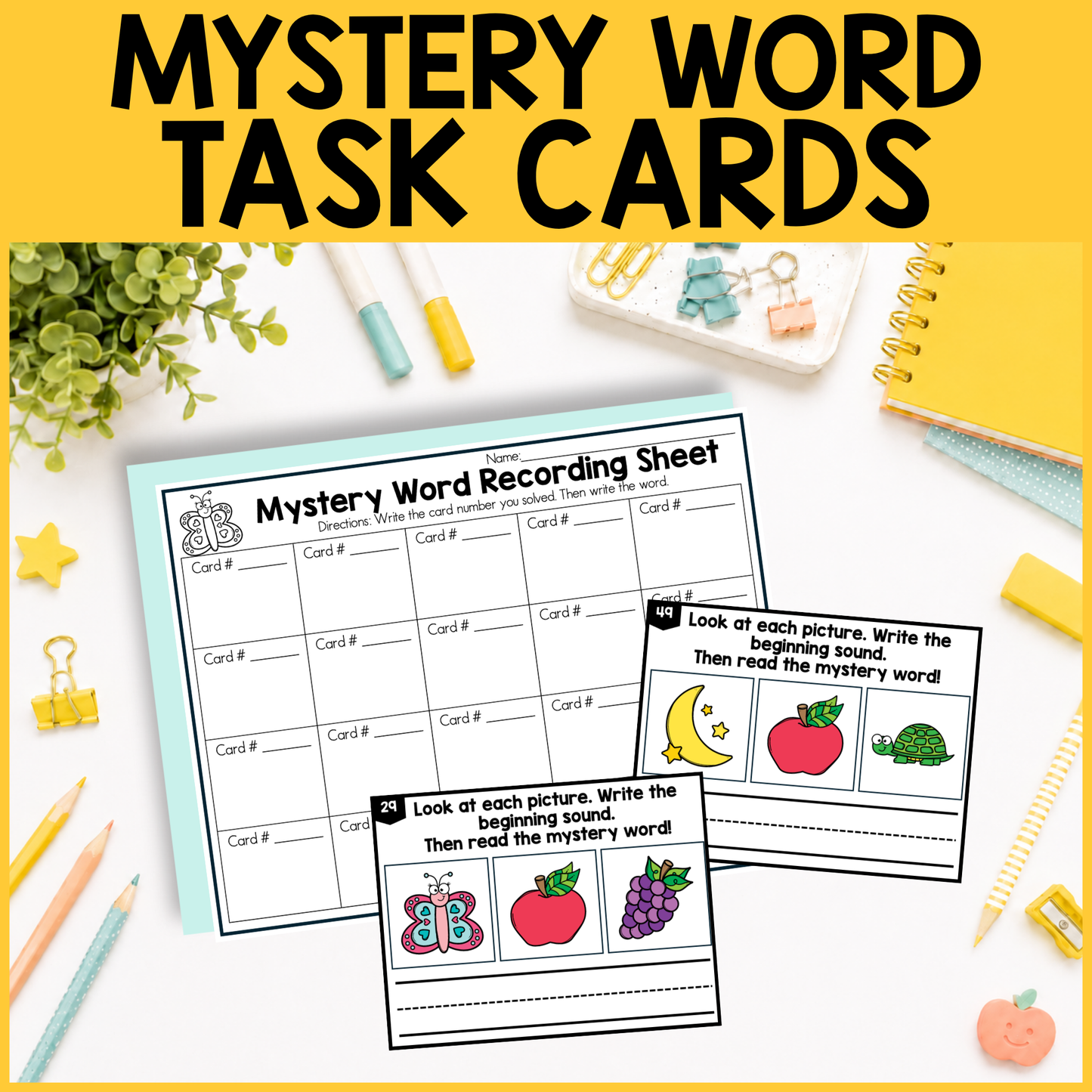 Mystery CVC Task Cards