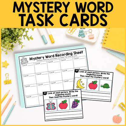 Mystery CVC Task Cards