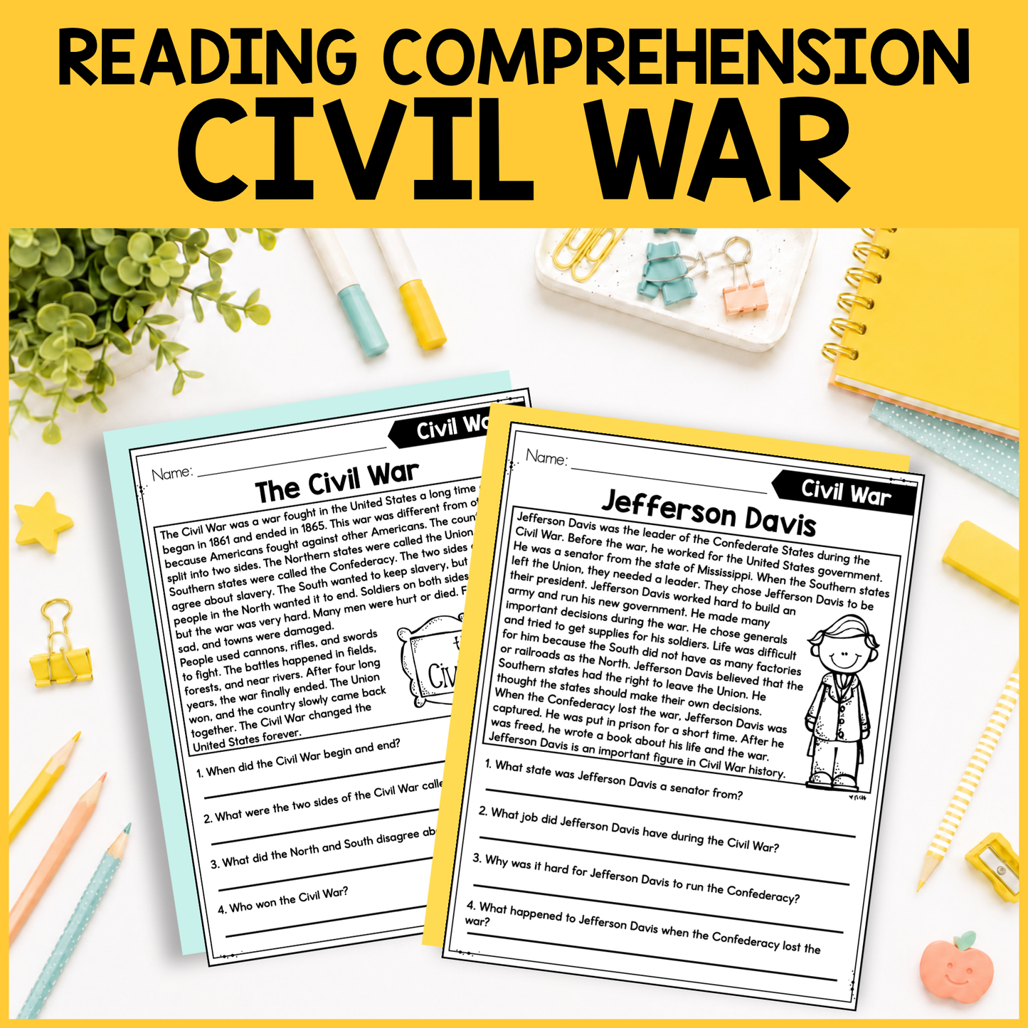 Civil War Reading Comprehension