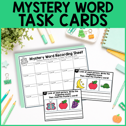 Mystery CVC Task Cards