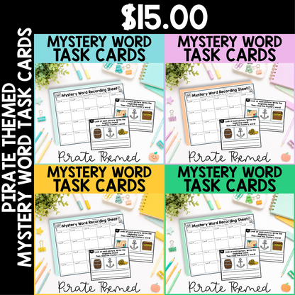 Pirate Themed Mystery CVC Task Cards
