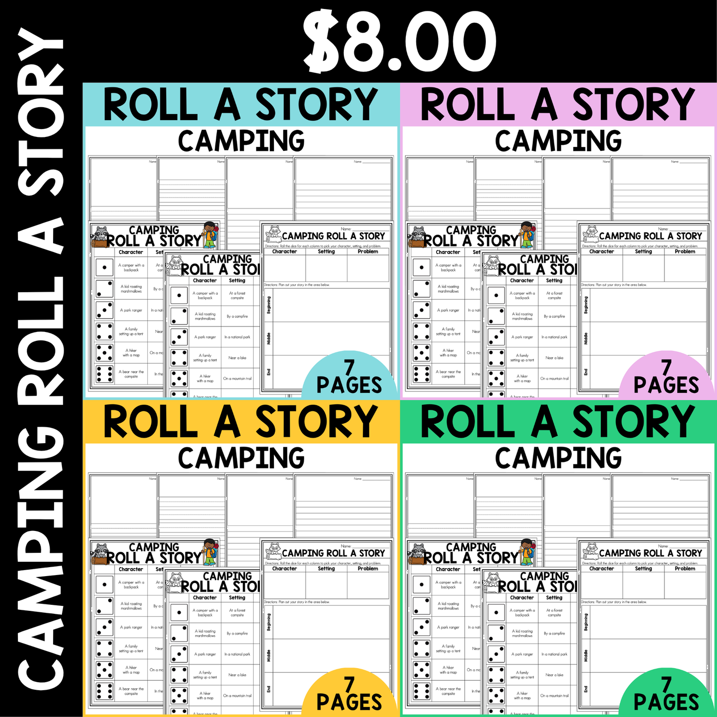 Camping Roll a Story