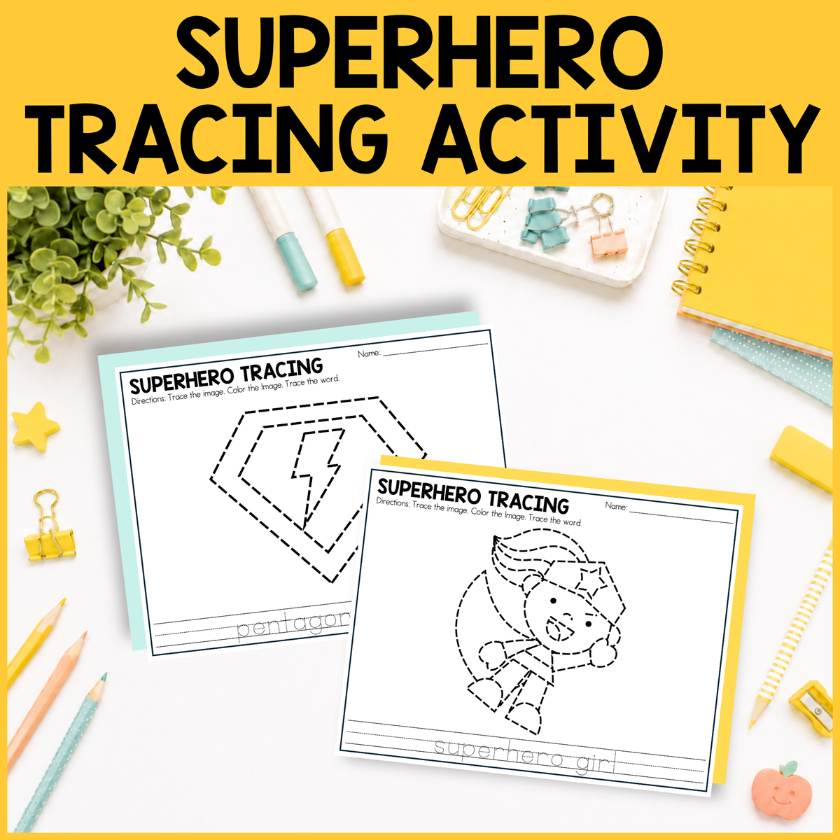 Superhero Tracing Activity