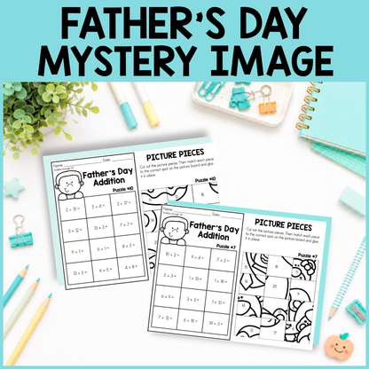 Father's Day Mystery Pictures (Addition within 20)