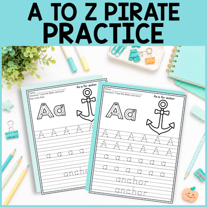 A to Z Pirate Alphabet Tracing
