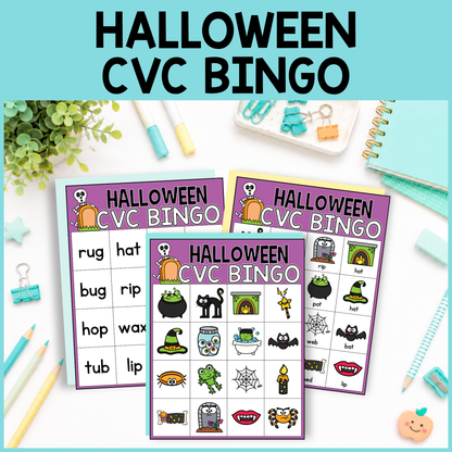Halloween CVC Word Bingo