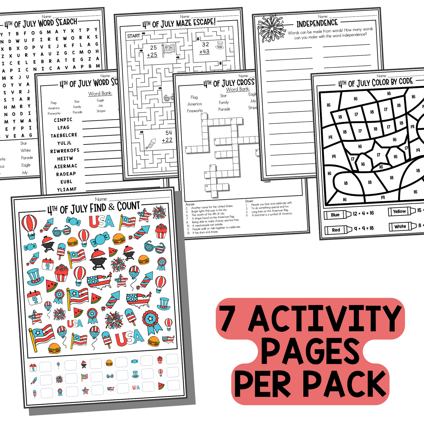 4th of July Activity Pack