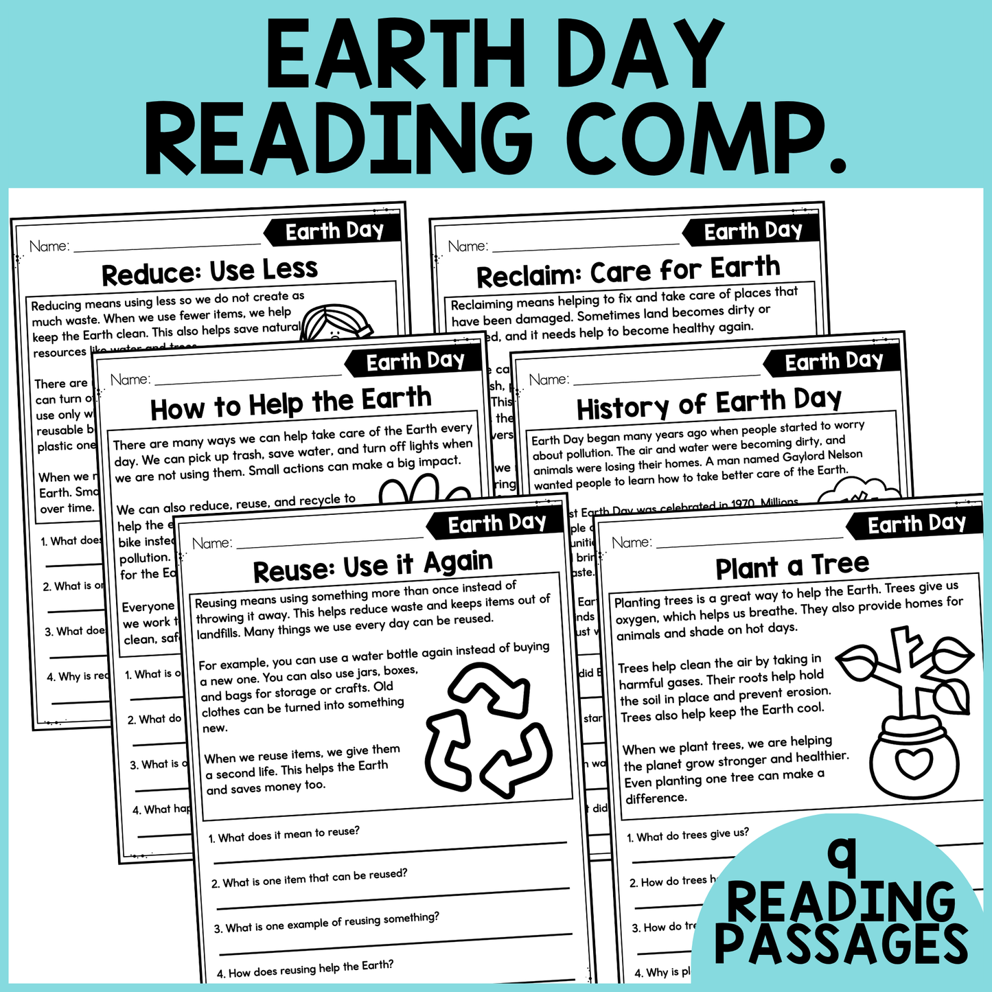 Earth Day Reading Comprehension